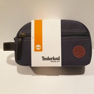 Timberland travel kit organizer bag (dark grey canvas + leather trim) NWT